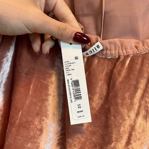 Alice & Olivia Pink Silk Blend Velvet Top - Picture 6 of 7